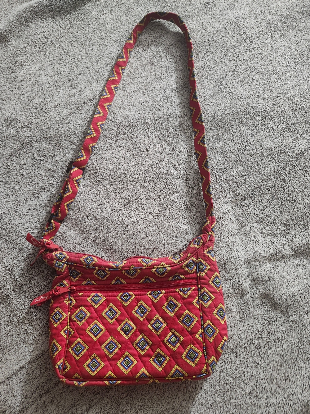 Vera Bradley Crossbody OR Shoulder Bag, RETIRED, Villa Red, Hard To Find - Picture 3 of 7